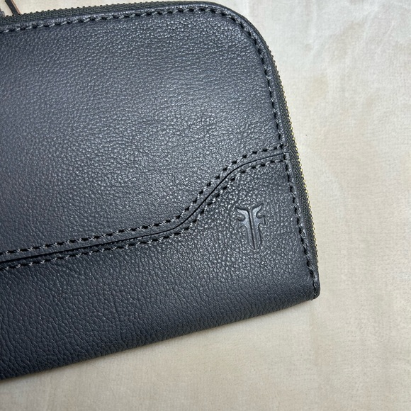 Frye “Paige” Charcoal Leather Wristlet with Tassel Accents - Picture 3 of 9